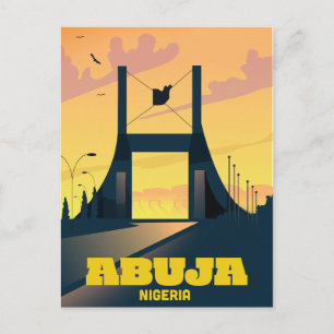 Abuja Nigeria City Gate Vintage reisposter Briefkaart
