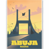 Abuja Nigeria poster van het reisbezoek van de sta Sticker (Voorkant)