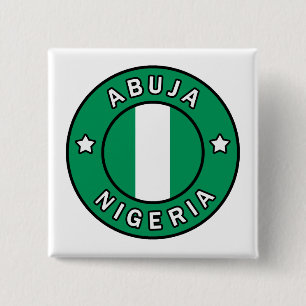 Abuja Nigeria Vierkante Button 5,1 Cm