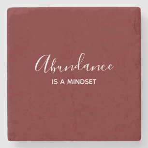 Abundance is een Mindset Red Stone Onderzetter