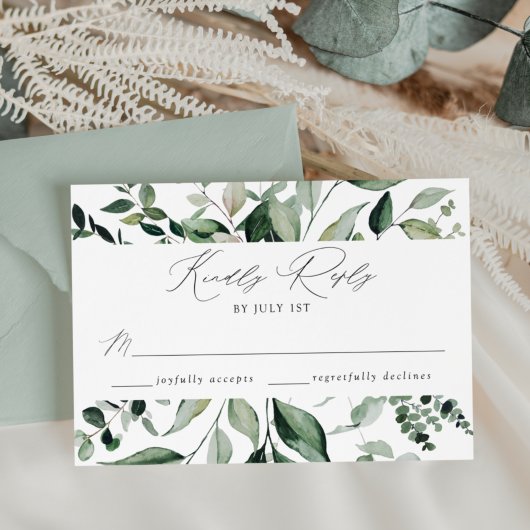 Abundant Greenery Wedding RSVP Kaartje