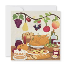 Abundant Holiday Feast: Autumn Celebration Illustr