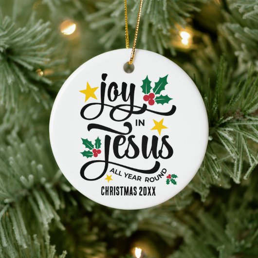 Abundant Joy in Jesus Christian Christmas Keramisch Ornament (Boom)