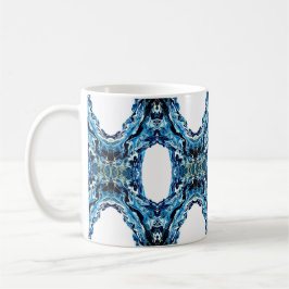 Abyss Abstract Navy Blue Gold White Fluid Art Koffiemok