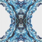 Abyss Abstract Navy Blue Gold White Fluid Art Sticker (Voorkant)