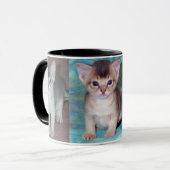 Abyssans blauw mannelijk katje mok (Voorkant links)