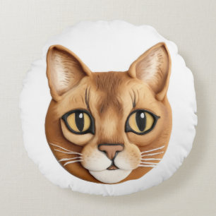 Abyssijnse Kat 3D Geïnspireerd Rond Kussen