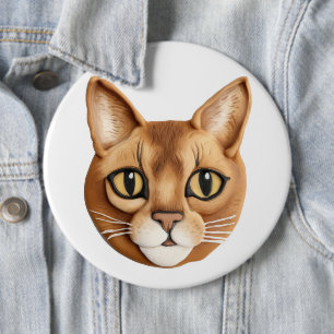 Abyssijnse Kat 3D Geïnspireerd Ronde Button 6,0 Cm