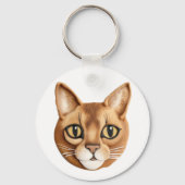 Abyssijnse Kat 3D Geïnspireerd Sleutelhanger (Voorkant)