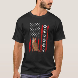 Abyssijnse Kat 4 juli Patriottische Amerikaanse Vl T-shirt