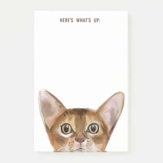 Abyssiniaanse kat | bewerkbare tekst | Hier is wat Post-it® Notes (Voorkant)