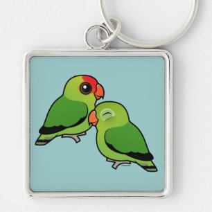 Abyssiniaanse Lovebird Schattige Pair Sleutelhanger
