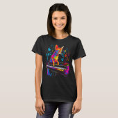 Abyssinian Cat Piano T-shirt (Voorkant volledig)