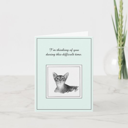 Abyssinian Cat Sympathy Card Kaart (Voorkant)