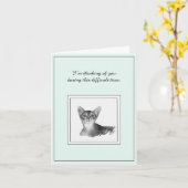 Abyssinian Cat Sympathy Card Kaart (Gele Bloem)