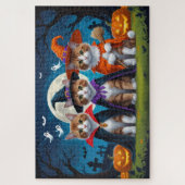 Abyssinian Cats Pumpkin Halloween Grappig Legpuzzel (Verticaal)