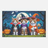 Abyssinian Cats Pumpkin Halloween Grappig Rechthoekige Sticker (Voorkant)