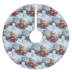 Abyssinian kat in slee Let it Snow Kerstmis Kerstboom Rok
