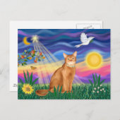 Abyssinian (rood 18) - Twilight (horiz) Briefkaart (Voorkant / Achterkant)