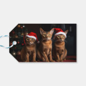 Abyssinien bij de open haard Kerstmis Cadeaulabel (Achterkant Horizontaal)