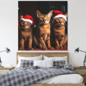 Abyssinien bij de open haard Kerstmis Canvas Afdruk (Insitu (Slaapkamer))