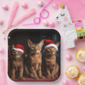 Abyssinien bij de open haard Kerstmis Papieren Bordje (Feest)