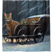 Abyssinien Sneeuwslee Ride Kerstdecoratie Douchegordijn (Voorkant)