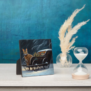 Abyssinien Sneeuwslee Ride Kerstdecoratie Fotoplaat