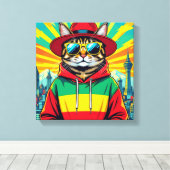 ABYSSINIER-GROOTSTEEDSE KAT CANVAS AFDRUK (Insitu (Houten vloer))