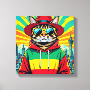 ABYSSINIER-GROOTSTEEDSE KAT CANVAS AFDRUK