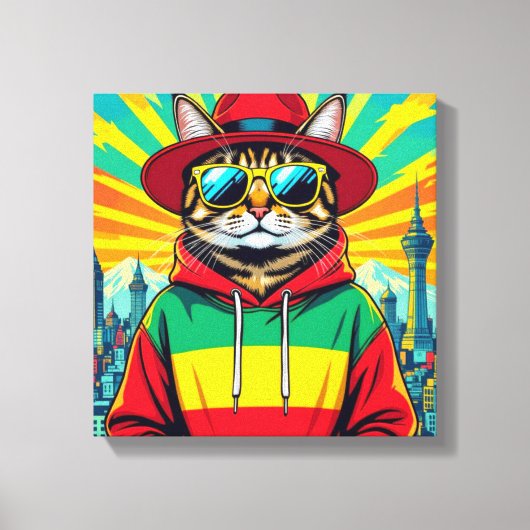ABYSSINIER-GROOTSTEEDSE KAT CANVAS AFDRUK (Voorkant)