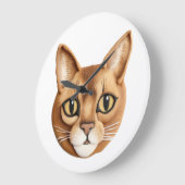 Abyssinische Cat 3D geïnspireerd Grote Klok (Hoek)