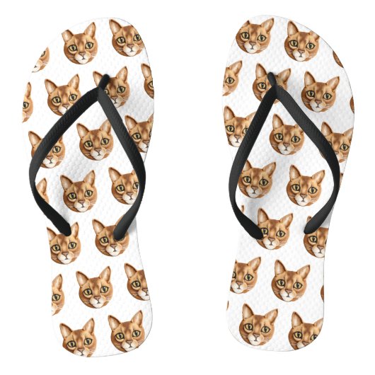 Abyssinische Cat 3D geïnspireerd Teenslippers (Voetbed)