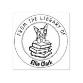 Abyssinische kat, boek uit de bibliotheek van 	rubberstempel (Afrduk)