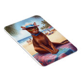 Abyssische kat op strand, zomercadeau voor kattenl magneet (Rechterzijde)