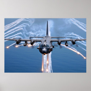 AC-130H Specter jetons flares Poster