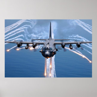 AC-130H Specter jetons flares Poster