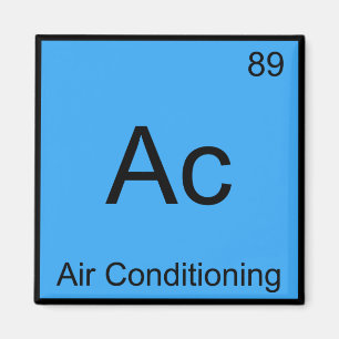 Ac - Airconditioning Chemie Elementsymbool T-shirt Magneet