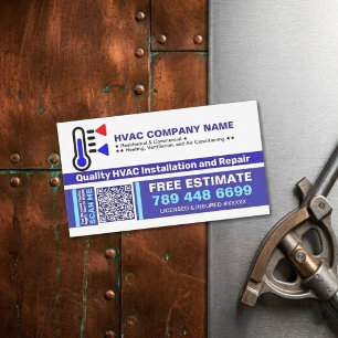 AC Airconditioning (QR-code en logo) Unieke HVAC Magnetisch Visitekaartje