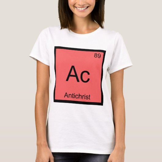 AC - Antichrist Chemistry Element Symbol Devil T-s T-shirt (Voorkant)