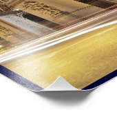 Ac de Triomphe de l'Étoile in Paris night shot Foto Afdruk (Hoek)