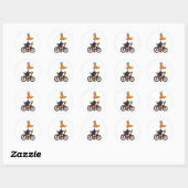 AC- Duck Riding Bicycle Cartoon Ronde Sticker (Vel)
