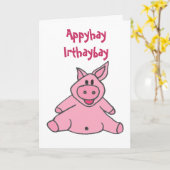 AC- Funny Piggy Birthday Kaart (Gele Bloem)