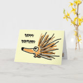 AC- Porcupine Prickly Carte d'anniversaire (Fleur jaune)