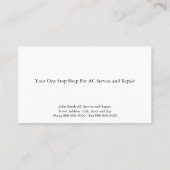 AC Service en Reparatie Visitekaartje (Achterkant)