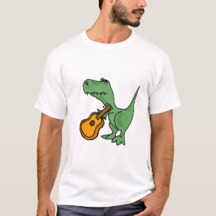 AC-T-Rex die het gitaar T-shirt afspeelt