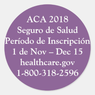 ACA Período de Inscripción - Jet Privado Púrpura Ronde Sticker