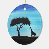 Acacia en Giraffe Keramisch Ornament (Links)