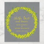 Acacia gris fleurie jaune aquarelle vin étiquettes (Étiquettes simples)