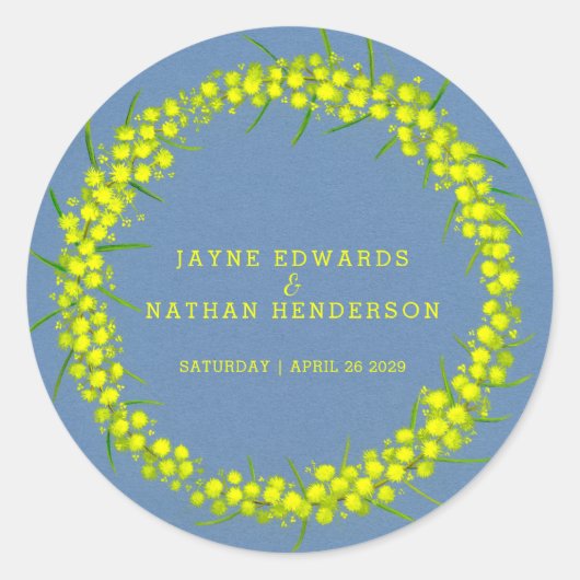 Acacia jaune wattle couronne autocollants de maria (Devant)